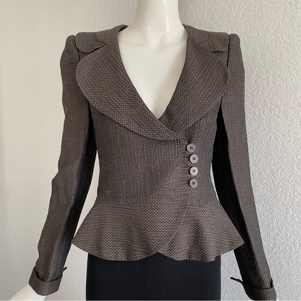Armani collection asymmetrical brown blazer